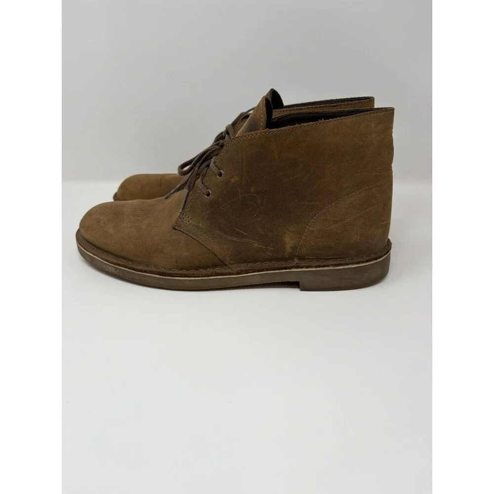 Clarks Bushacre 2 Chukka Boots Mens 11 Tan Suede Ankle Lace Up Shoes